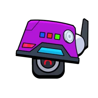 😁 робот, мультфильм, фиолетовый, машина, киберпанк whatsapp sticker
