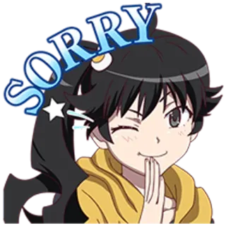 🙏 SORRY 动漫, 抱歉, 角色, 卡通, 道歉, 可爱, 表情 telegram sticker