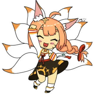 😄 anime, kawaii, chibi, fox, character, cute telegram sticker