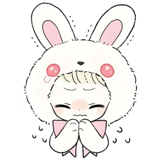 🥹 bunny, cute, anime, kawaii, girl, character, sticker telegram sticker