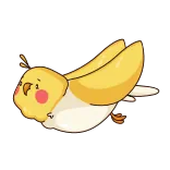 ✈️ 새, 귀여운, 동물, 나는, 노란색, 카카리, 애완 동물 telegram sticker