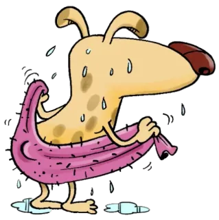 🛁 cane, asciugamano, sudato, cartone animato whatsapp sticker