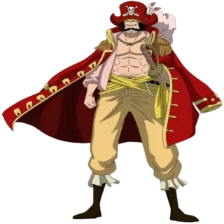 🤴 Gol D. Roger One Piece pirata, anime, personaggio, mantello rosso, teschio, one piece telegram sticker