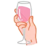 🍷 와인잔, 음료, 알코올, 손, 음료, 로제 와인 telegram sticker