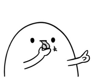 🥚 Desenho animado, Personagem, Assobiando, Apontando, Blob, Denunciante, Alerta telegram sticker
