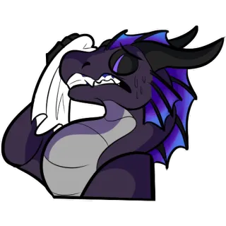 🦹‍♀️ dragão, suando, exausto, cansado, desenho animado, réptil telegram sticker