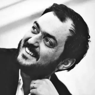 😃 portrait, man, black and white, smiling, face telegram sticker