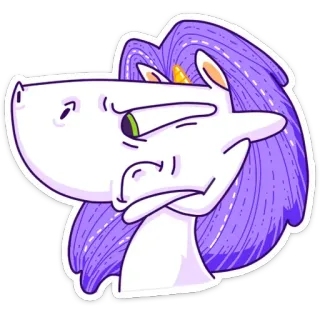 😡 kỳ lân, hoạt hình, nhãn dán, màu tím, động vật, phép thuật, ảo mộng, ngựa telegram sticker