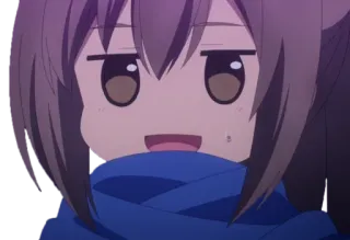 😓 anime, girl, cute, kawaii, scarf telegram sticker