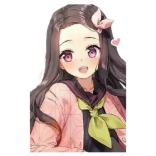 😊 Nezuko Kamado Demon Slayer Anime, Manga, Nezuko, Demon Slayer, Kawaii telegram sticker
