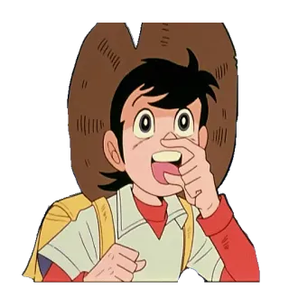 😋 dessin animé, anime, garçon, idiot, visage, tire la langue whatsapp sticker