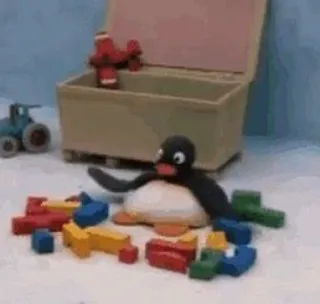 🎮 Pingu pinguino, claymation, cartone animato, giocattolo, animazione whatsapp sticker
