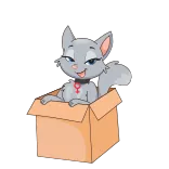 📦 猫, 盒子, 动物, 小猫, 卡通 telegram sticker