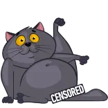🌚 CENSORED gatto, cartone animato, censurato, adesivo telegram sticker
