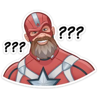 ❓ Red Guardian ??? Red Guardian, Marvel, superhéroe, signos de interrogación, confundido, personaje, cómic telegram sticker