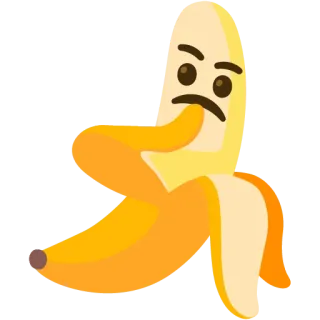 🤔 กล้วย, ผลไม้, ปอกเปลือก, คิด, อีโมจิ, ตลก, อาหาร telegram sticker