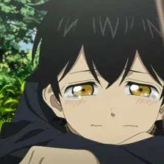 💛 anime, chorando, triste, menino, emocional, lágrimas telegram sticker