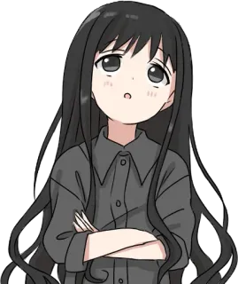 🤔 anime, girl, manga, character, illustration, cartoon telegram sticker