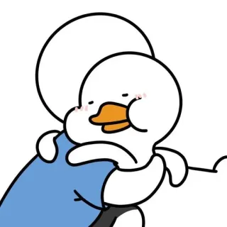 🌟 duck, hug, cartoon, friendship, cute, comfort, love telegram sticker