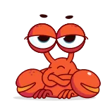 😒 게, 만화, 동물, 해양 생물, 귀여운, 웃긴 telegram sticker