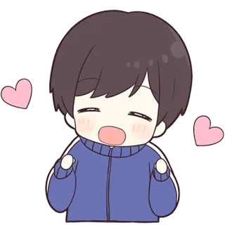 😍 cute, anime, kawaii, chibi, hearts, happy telegram sticker