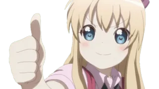 👍 Anime, Daumen hoch, Mädchen, Süß, Positiv, Manga telegram sticker