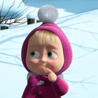 💁‍♀ Masha Masha and the Bear Cartoon, Meisje, Winter, Leuk, Animatie telegram sticker