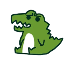 😕 alligatore, cartone animato, rettile, animale, adesivo telegram sticker