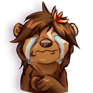💧 ร้องไห้, เศร้า, หมี, อารมณ์, การ์ตูน, สัตว์, น้ำตา telegram sticker