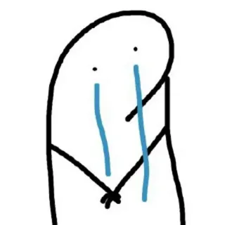 🙁 huilen, verdrietig, emotioneel, cartoon, simpel, personage, tranen, tekening, schets telegram sticker