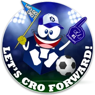 🎲 Let's Go CRO!, #1 Crypto.com, LET'S CRO FORWARD! cripto, criptomoeda, Crypto.com, mascote, esportes, futebol americano, futebol telegram sticker