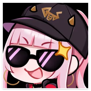 😎 cartoon, anime, sunglasses, hat, cute telegram sticker