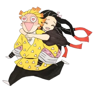 🏃‍♂️ Nezuko Kamado Demon Slayer Anime, Hoạt hình, Nezuko, Thanh gươm diệt quỷ, Chibi, Fanart telegram sticker