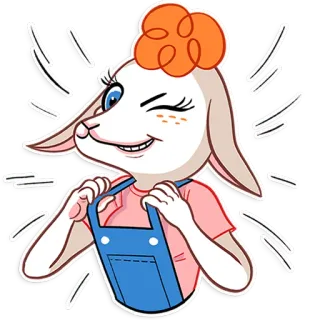 😉 cartoon, goat, animal, funny, playful telegram sticker