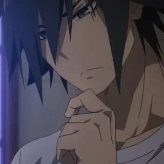 😷 Anime, Homme, Pensif, Réfléchi, Sérieux telegram sticker