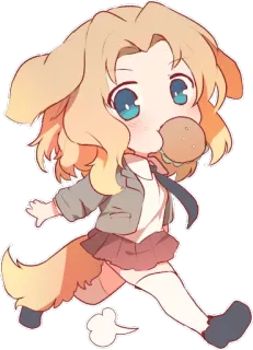 😍 Anime, Cane, Carino, Hamburger, Chibi, Kawaii whatsapp sticker