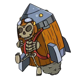 🔥 squelette, fusée, astronaute, espace, dessin animé, personnage, aviation whatsapp sticker