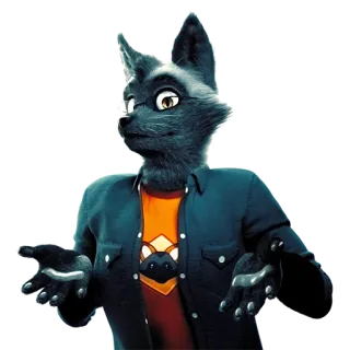 😐 Cartoon Fuchs, Anthropomorph, Fellwesen, Charakter, Illustration telegram sticker
