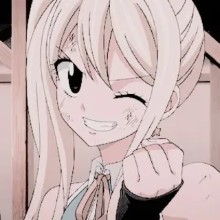 🎏 Lucy Heartfilia Fairy Tail Anime, Fairy Tail, Lucy Heartfilia, Magia, Rubia, Chica whatsapp sticker