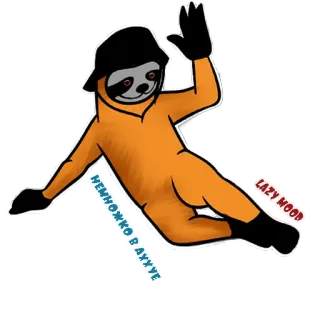 😎 Немножко в ахуууе leniwiec, zwierzę, leniwy, śmieszne, mem, nastrój, słodkie whatsapp sticker