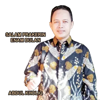 👍 SALAM PRAKERIN ENAM BULAN, ABDUL KHOLIQ man, thumbs up, greeting, person, formal wear whatsapp sticker