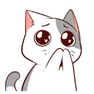 🤭 cat, anime, cute, pleading, sad, begging telegram sticker