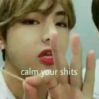 ▫ calm your shits Espressione, Linguaggio offensivo, Meme, Frase, Calmo, Slang whatsapp sticker