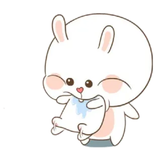 🥰 bunny, rabbit, cute, kawaii, cartoon, animal telegram sticker