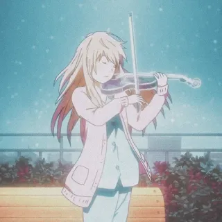 🩰 Kaori Miyazono Your Lie in April Anime, Viool, Muziek, Personage, Meisje, Your Lie in April, Kaori Miyazono telegram sticker