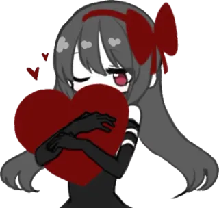 ❤ Anime, Menina, Coração, Amor, Fofo telegram sticker