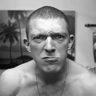 🤟 man, expression, portrait, face, black and white whatsapp sticker