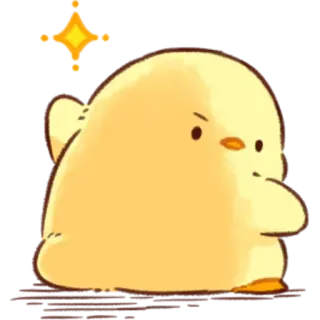 🤩 pollito, pájaro, lindo, amarillo, animal, dibujos animados whatsapp sticker