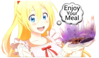 🍔 Enjoy Your Meal anime, food, meal, enjoy, cute, girl telegram sticker