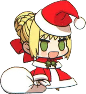 🌟 animé, noël, père noël, fille, dessin animé telegram sticker